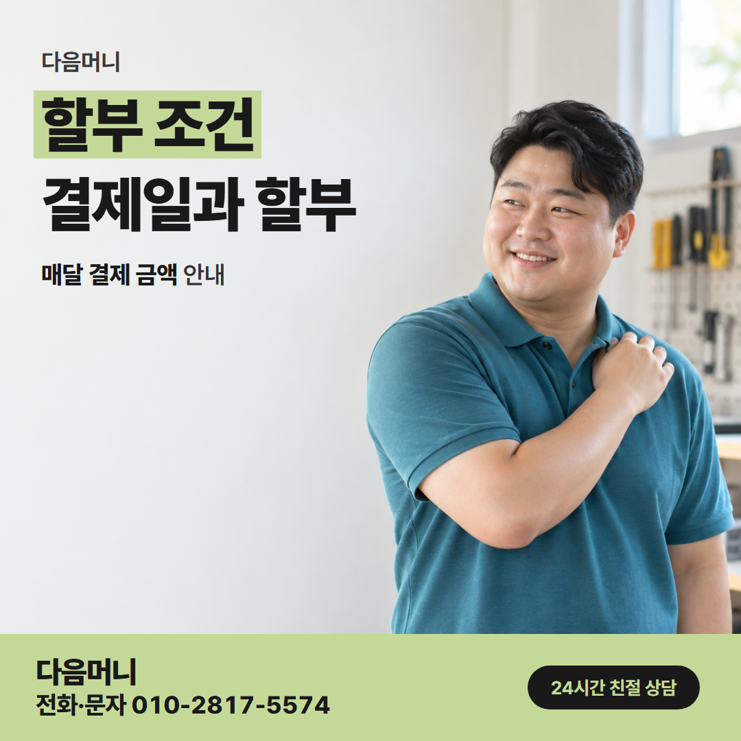 다음머니 산본카드깡 처음 정하는 할부 개월